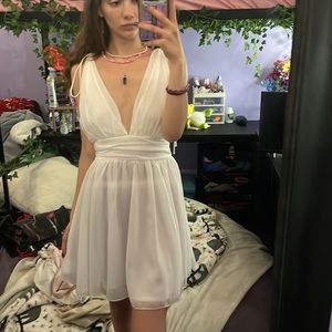 White flowy dress